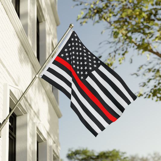 Thin Red Line Double Sided Flag, Patriotic Home Decor, Garden Flag, Support Our Firefighter Heroes Flag, Outdoor Flag