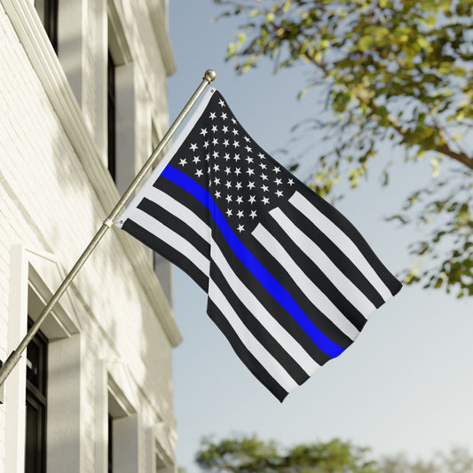 Thin Blue Line Double Sided Flag, Support Law Enforcement Banner, Memorial Flag, Patriotic Home Decor, Police Appreciation Gift
