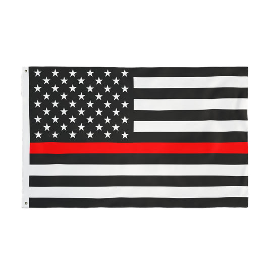 Thin Red Line Double Sided Flag, Patriotic Home Decor, Garden Flag, Support Our Firefighter Heroes Flag, Outdoor Flag